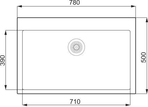 Unixton Drop-In Chiuvetă din Granit Sintetic L78xW50cm Maro