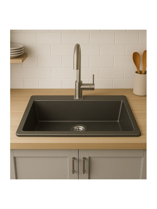 Unixton Drop-In Sink Synthetic Granite W78xD50cm Brown