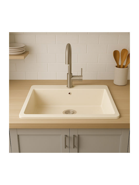 Unixton Drop-In Sink Synthetic Granite W78xD50cm Brown