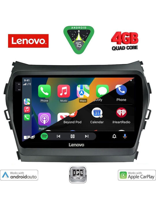 Lenovo Car Audio System for Hyundai iX45 / Santa Fe 2013-2017 (Bluetooth/USB/WiFi/GPS/Apple-Carplay/Android-Auto) with Touch Screen 9"