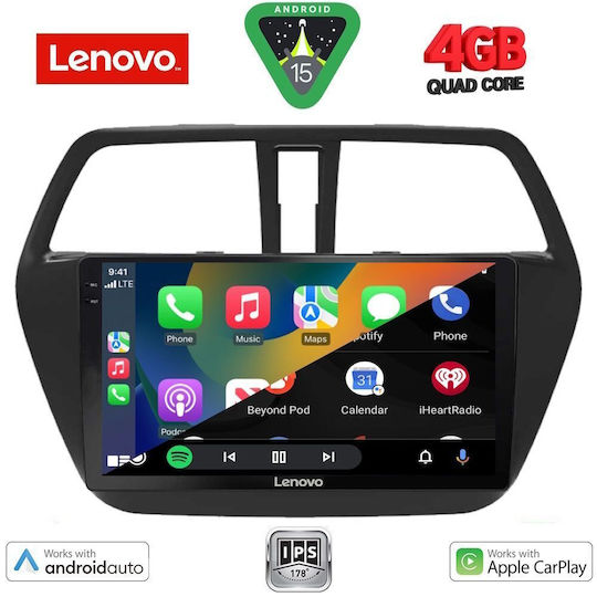 Lenovo Car Audio System for Suzuki SX4 S-Cross 2014-2021 (Bluetooth/USB/WiFi/GPS/Apple-Carplay/Android-Auto) with Touch Screen 9"