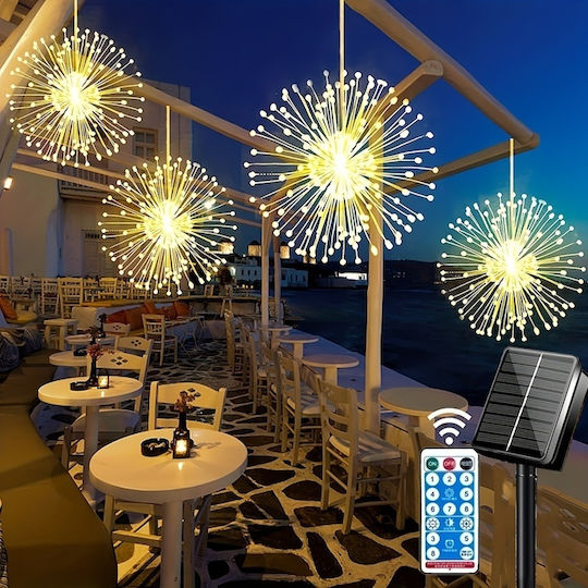 5 Lichter LED Warmes Weiß Solar Typ Feuerwerk 5Stück