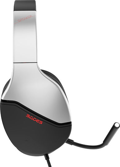 Sades Spower Over Ear Gaming Headset με σύνδεση 3.5mm Λευκό for Nintendo Switch / PC / PS4 / PS5 / XBOX
