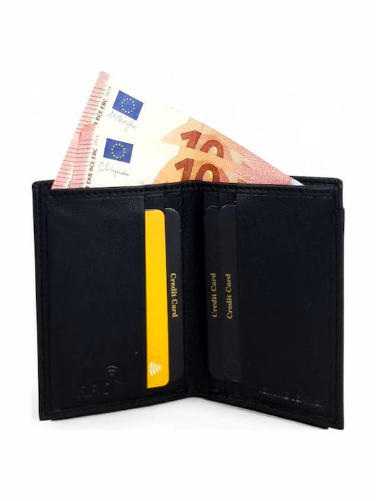 Leather Men's Wallet Classic with RFID Black