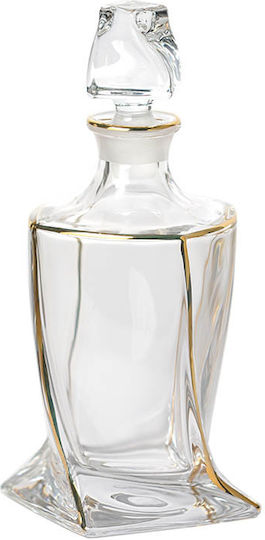 Wedding Tray Crystal / Inox with Mirror Gold 1pcs