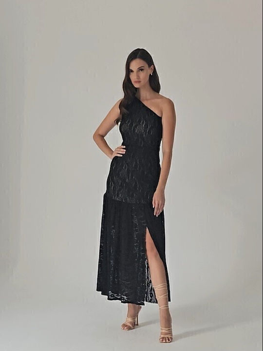 Langes Kleid Limited Edition One-Shoulder-Spitze