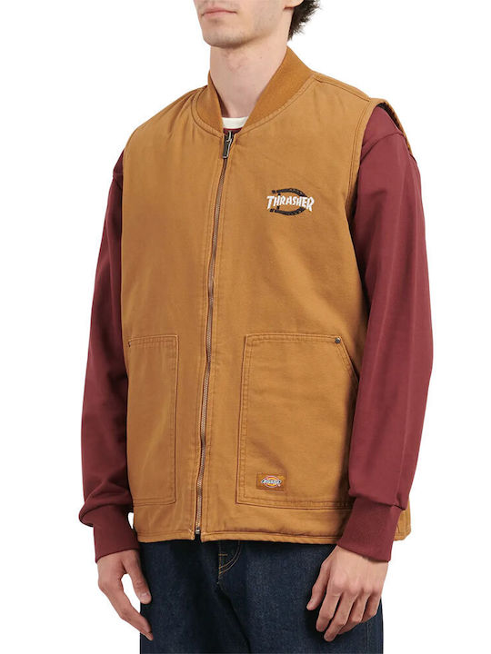 Thrasher Sleeveless Jacket Brown