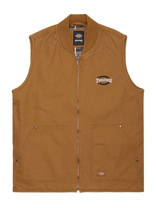 Thrasher Sleeveless Jacket Brown