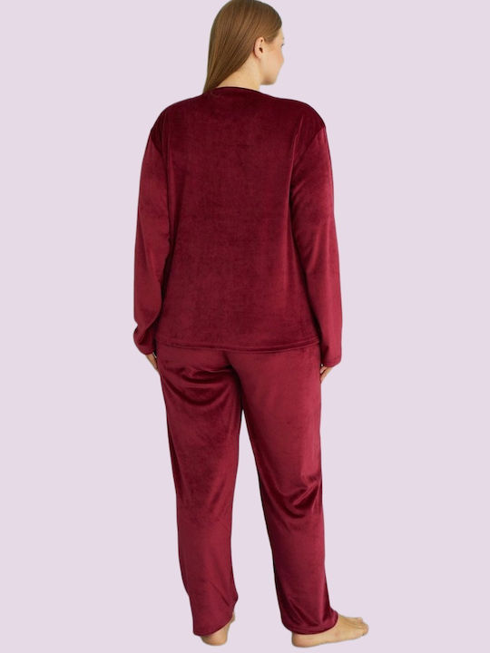 Mihra Winter Women's Pyjama Set Bordeaux