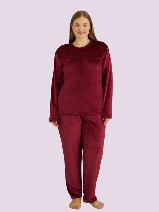 Mihra Winter Women's Pyjama Set Bordeaux