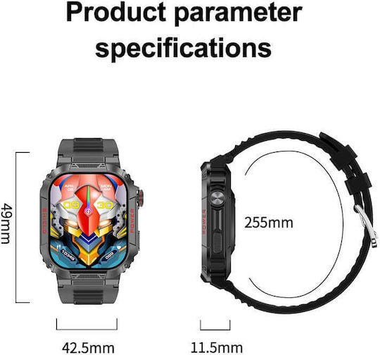 Microwear TK25 Smartwatch με Παλμογράφο (Green Camo)