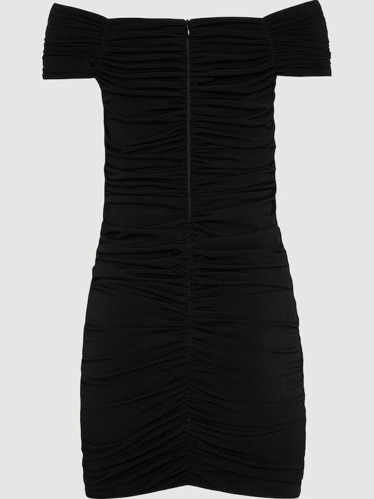 Summer Mini Evening Dress with Wrap Black SKXA09-Black