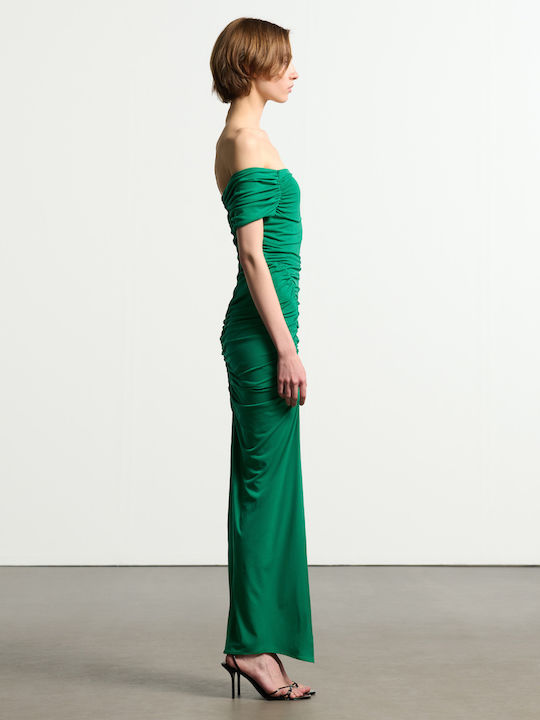 Maxi Abendkleid Drapiert Green