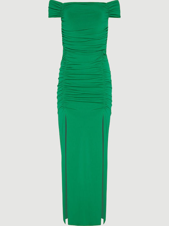 Maxi Abendkleid Drapiert Green