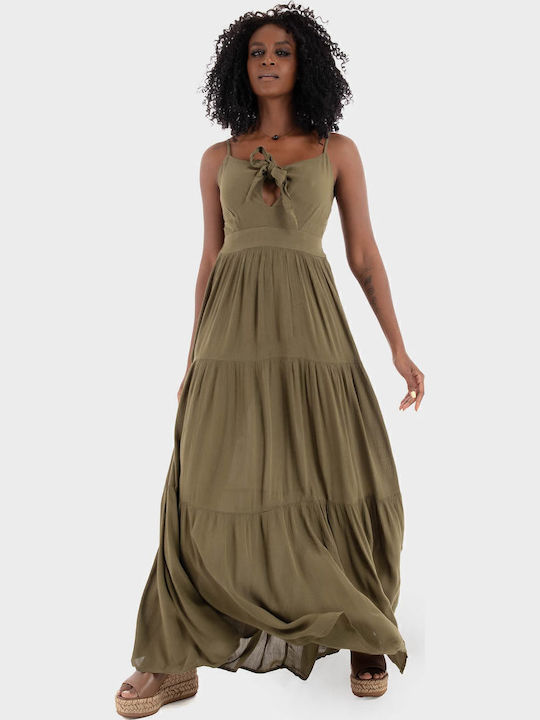 Sommer Maxi Damenkleid Olive