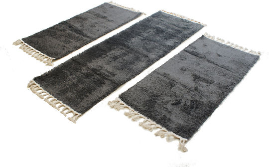 Balsan Soft Shaggy-s Modern Bedroom Rugs Set Anthracite P621172 3pcs