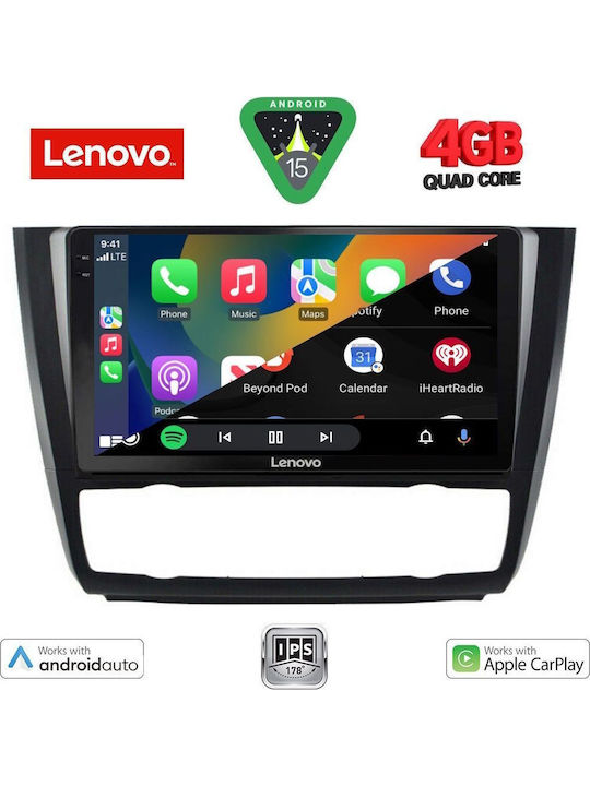 Lenovo Car Audio System for BMW Series 1 2004-2013 with Clima (Bluetooth/USB/WiFi/GPS/Apple-Carplay/Android-Auto) with Touch Screen 9"