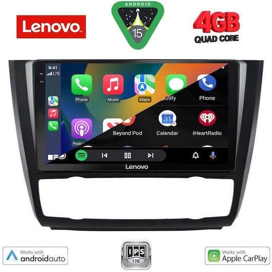 Lenovo Car Audio System for BMW Series 1 2004-2013 with Clima (Bluetooth/USB/WiFi/GPS/Apple-Carplay/Android-Auto) with Touch Screen 9"