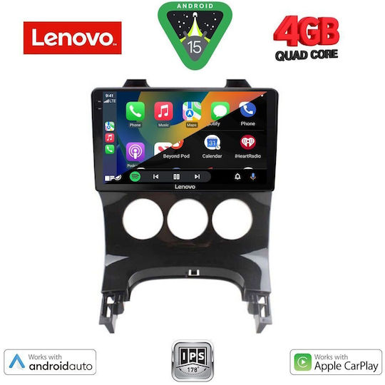 Lenovo Ηχοσύστημα Αυτοκινήτου για Peugeot 3008 2008-2016 με A/C (Bluetooth/USB/WiFi/GPS/Apple-Carplay/Android-Auto) με Οθόνη Αφής 9"