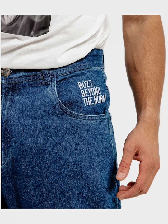 Ανδρικό Παντελόνι Τζιν με Relaxed Εφαρμογή Washed Mid
