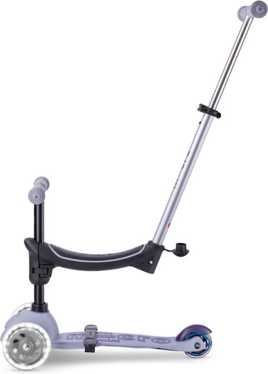 Micro Kids Scooter Mini Deluxe Rock & Go 3-Wheel with Seat Παστέλ Λιλά