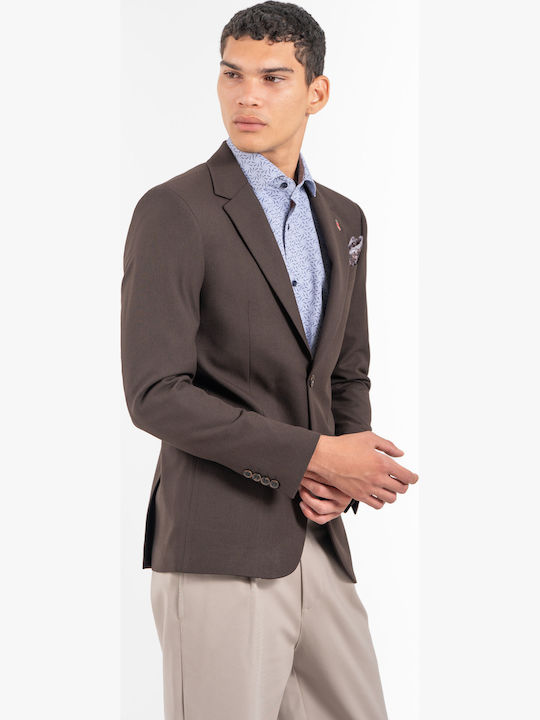 Men's Suit Jacket Slim Fit Brown
