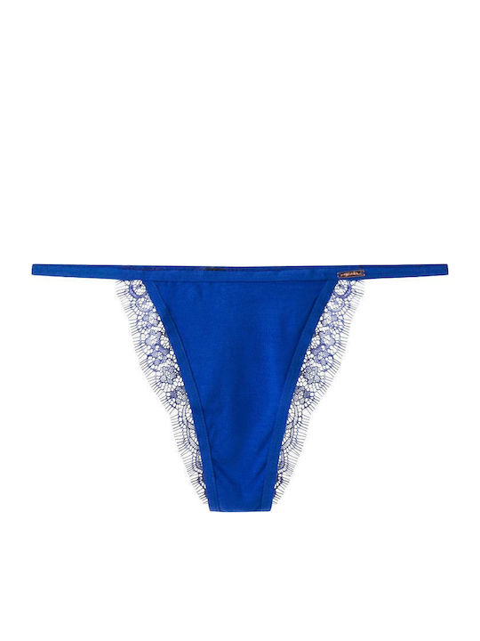 Gisela Lace Underwear Set with Bralette & Brazil Blue