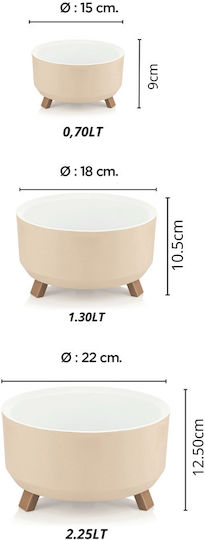 Set 3 Ghivece de Flori Plastice Gri