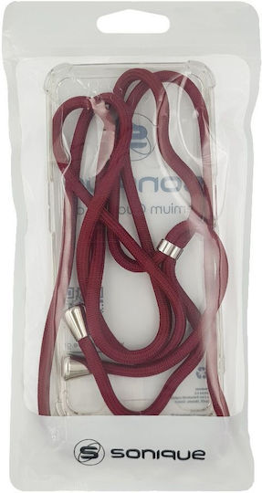 Silicone Case Cord Sonique Armor Clear Oppo Reno13 Pro 5g Burgundy