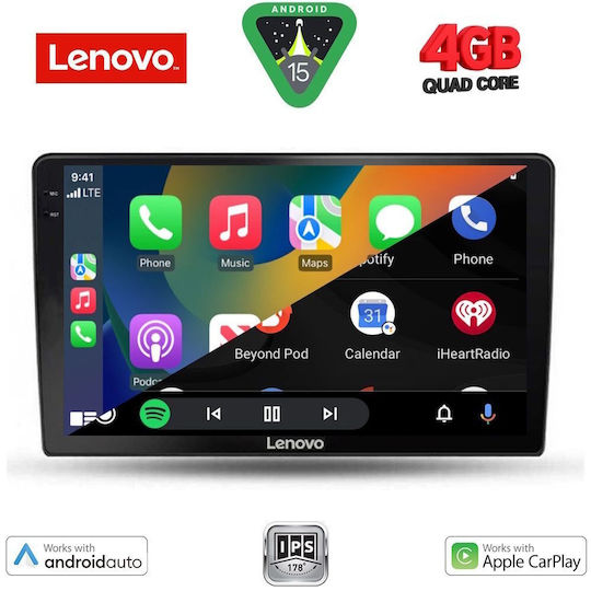 Lenovo Car Audio System for Toyota Auris 2007-2012 (Bluetooth/USB/AUX/WiFi/GPS/Apple-Carplay/Android-Auto) with Touch Screen 9"
