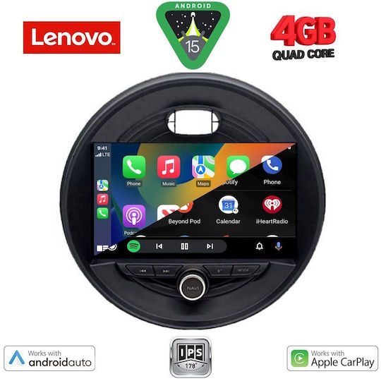 Lenovo Car Audio System for Mini Cooper / Clubman / Roadster / Countryman 2014-2019 (Bluetooth/USB/AUX/WiFi/GPS/Apple-Carplay/Android-Auto) with Touch Screen 9"