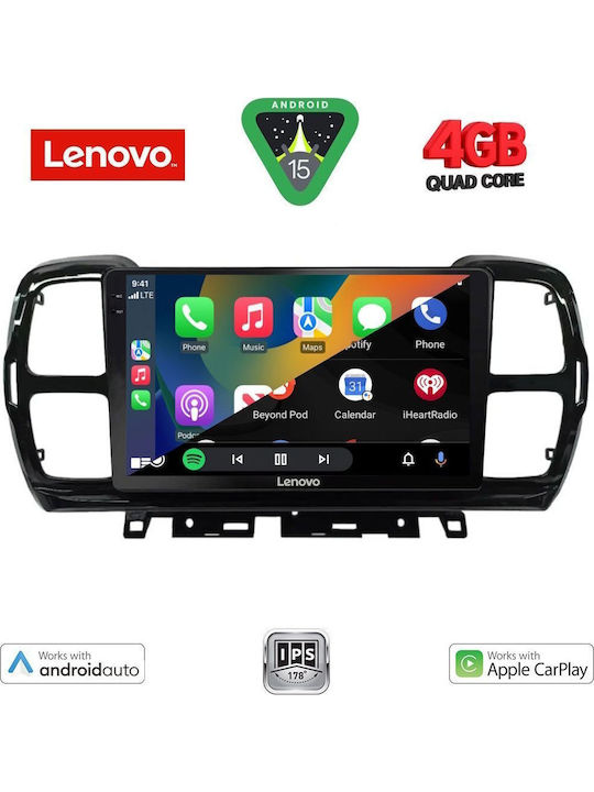 Lenovo Car Audio System for Citroen C5 Aircross 2017-2021 (Bluetooth/USB/AUX/WiFi/GPS/Apple-Carplay/Android-Auto) with Touch Screen 9"