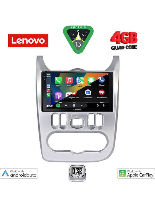 Lenovo Car Audio System for Renault Logan Dacia Duster / Logan / Sandero 2006-2012 (Bluetooth/USB/AUX/WiFi/GPS/Apple-Carplay/Android-Auto) with Touch Screen 9"