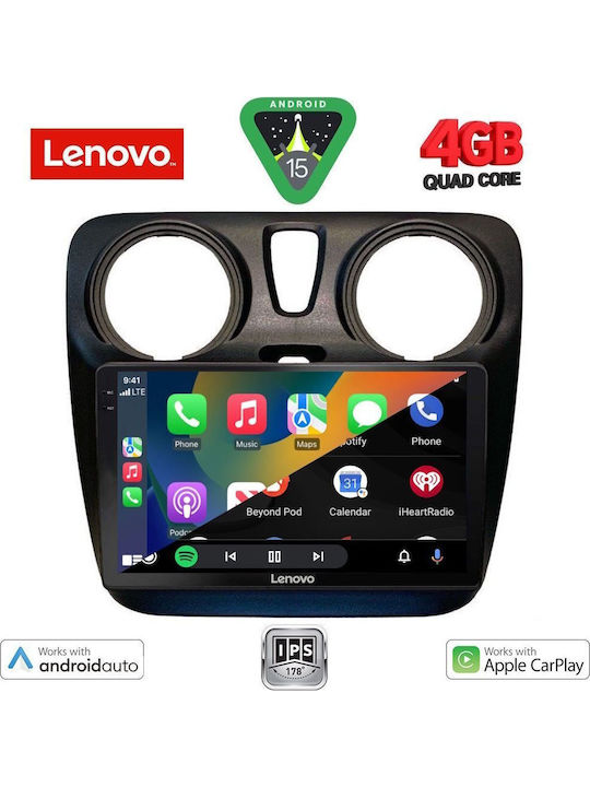 Lenovo Car Audio System for Dacia Dokker 2012 (Bluetooth/USB/AUX/WiFi/GPS/Apple-Carplay/Android-Auto) with Touch Screen 9"