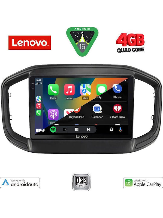 Lenovo Car Audio System for Fiat Strada 2020 (Bluetooth/USB/AUX/WiFi/GPS/Apple-Carplay/Android-Auto) with Touch Screen 9"