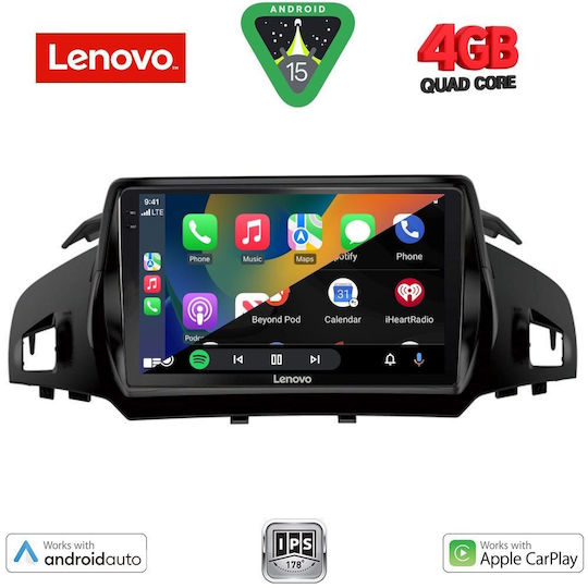 Lenovo Ηχοσύστημα Αυτοκινήτου για Ford Kuga / C-Max 2013-2019 (Bluetooth/USB/AUX/WiFi/GPS/Apple-Carplay/Android-Auto) με Οθόνη Αφής 9"