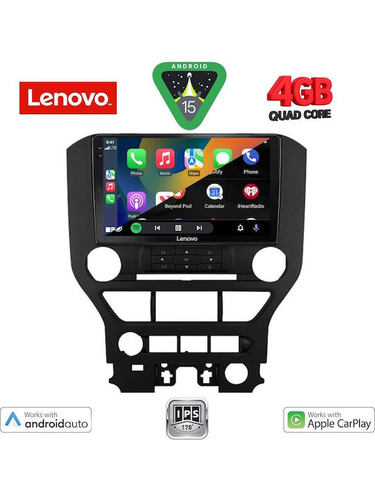 Lenovo Car Audio System for Ford Mustang 2015-2020 Bluetooth USB AUX Wi-Fi GPS Apple CarPlay Android Auto with 9-Inch Touch Screen