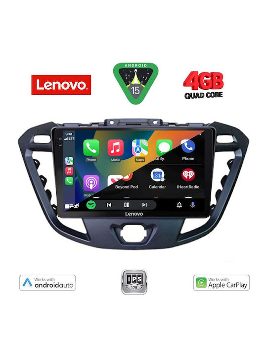 Lenovo Car Audio System for Ford Transit Custom / Tourneo Custom 2013-2019 (Bluetooth/USB/AUX/WiFi/GPS/Apple-Carplay/Android-Auto) with Touch Screen 9"