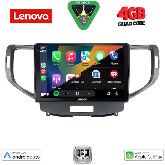 Lenovo Car Audio System for Honda Accord 2008-2013 (Bluetooth/USB/AUX/WiFi/GPS/Apple-Carplay/Android-Auto) with Touch Screen 9"