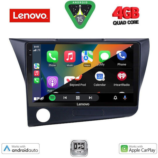 Lenovo Car Audio System for Honda CR-Z 2010-2016 (Bluetooth/USB/AUX/WiFi/GPS/Apple-Carplay/Android-Auto) with Touch Screen 9"