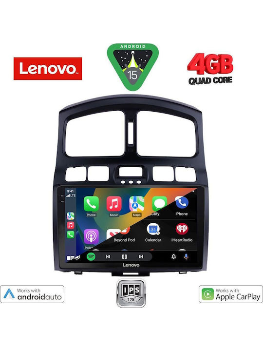 Lenovo Auto-Audiosystem für Hyundai Santa Fe 2003-2006 (Bluetooth/USB/AUX/WiFi/GPS/Apple-Carplay/Android-Auto) mit Touchscreen 9"