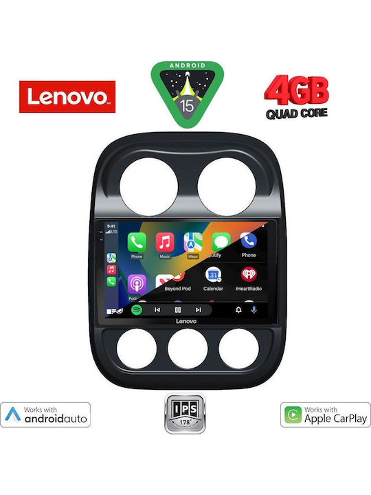 Lenovo Car Audio System for Jeep Compass / Patriot 2007-2016 (Bluetooth/USB/AUX/WiFi/GPS/Apple-Carplay/Android-Auto) with Touch Screen 10"