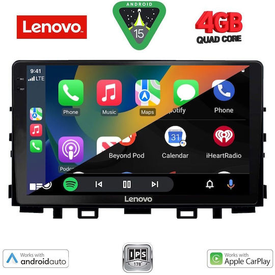 Lenovo Ηχοσύστημα Αυτοκινήτου για Kia Rio / Stonic 2018 (Bluetooth/USB/AUX/WiFi/GPS/Apple-Carplay/Android-Auto) με Οθόνη Αφής 9"