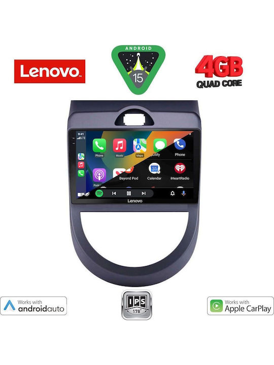 Lenovo Auto-Audiosystem für Kia Seele 2008-2013 (Bluetooth/USB/AUX/WiFi/GPS/Apple-Carplay/Android-Auto) mit Touchscreen 9"