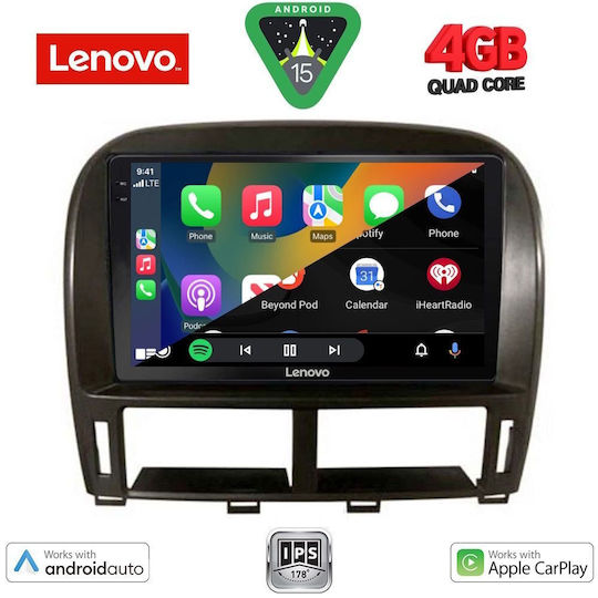 Lenovo Ηχοσύστημα Αυτοκινήτου για Jaguar XF Lexus LS 2000-2006 (Bluetooth/USB/AUX/WiFi/GPS/Apple-Carplay/Android-Auto) με Οθόνη Αφής 9"