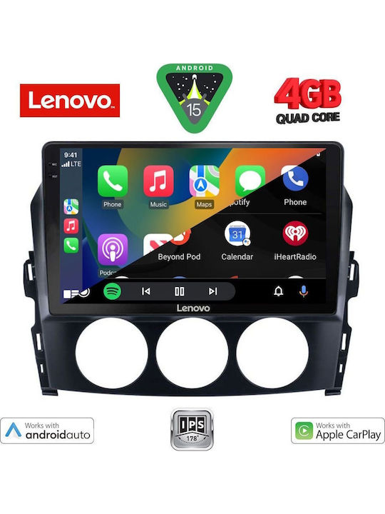 Lenovo Car Audio System for Mazda MX-5 2005-2015 (Bluetooth/USB/AUX/WiFi/GPS/Apple-Carplay/Android-Auto) with Touch Screen 9"