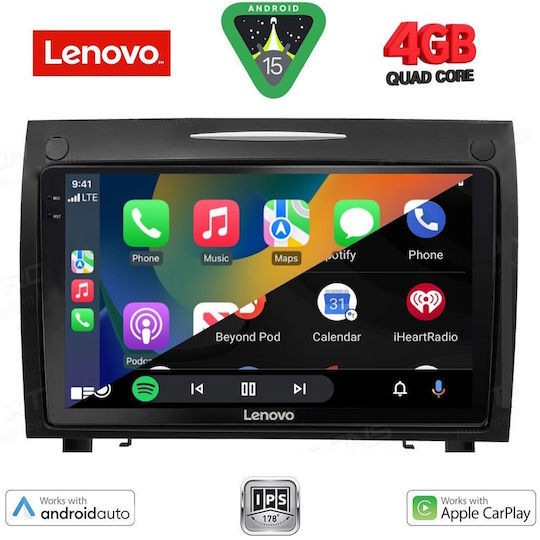 Lenovo Ηχοσύστημα Αυτοκινήτου για Mercedes-Benz SLK 2004-2010 (Bluetooth/USB/AUX/WiFi/GPS/Apple-Carplay/Android-Auto) με Οθόνη Αφής 9"