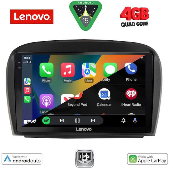 Lenovo Ηχοσύστημα Αυτοκινήτου για Mercedes-Benz SL 2006-2012 (Bluetooth/USB/AUX/WiFi/GPS/Apple-Carplay/Android-Auto) με Οθόνη Αφής 9"