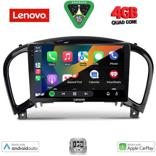 Lenovo Car Audio System for Nissan Juke 2009-2020 (Bluetooth/USB/AUX/WiFi/GPS/Apple-Carplay/Android-Auto) with Touch Screen 9"