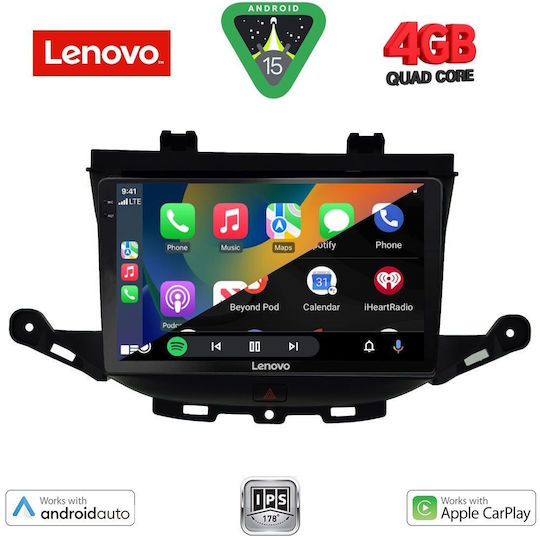 Lenovo Ηχοσύστημα Αυτοκινήτου για Opel Astra 2015 (Bluetooth/USB/AUX/WiFi/GPS/Apple-Carplay/Android-Auto) με Οθόνη Αφής 9"